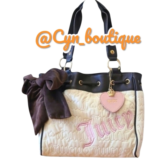 🔹Juicy Couture🔹️ Vintage Dreams Tote Dusty Pink angel Chocolate daydreamer - Picture 1 of 11
